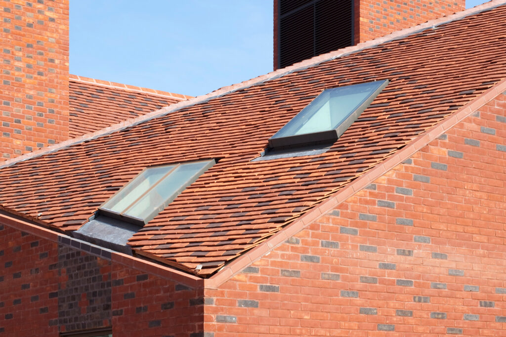Brentwood School Sixth Form Building with acoustic glass and trapezoidal rooflights