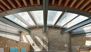 Rooflights in the foyer at The Quarry Theatre at St Luke's